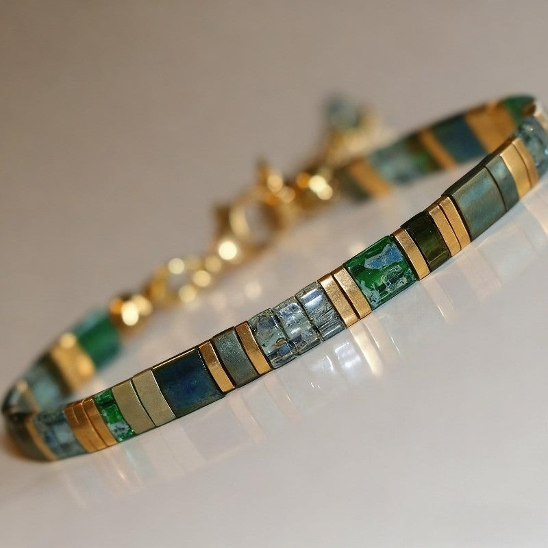 Boho Mosaic Glass Bracelet