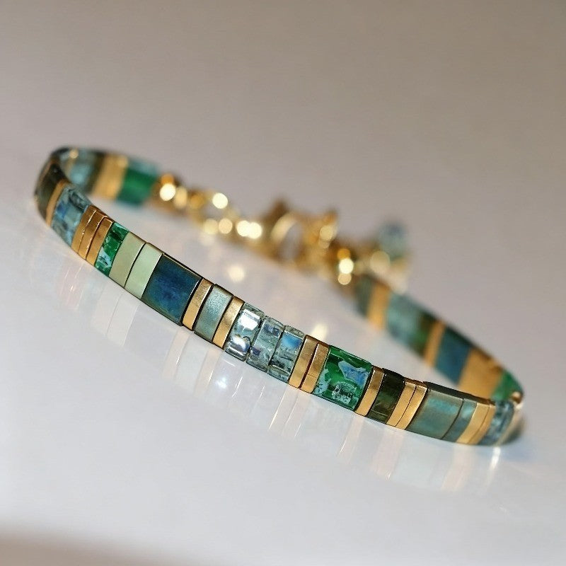 Boho Mosaic Glass Bracelet