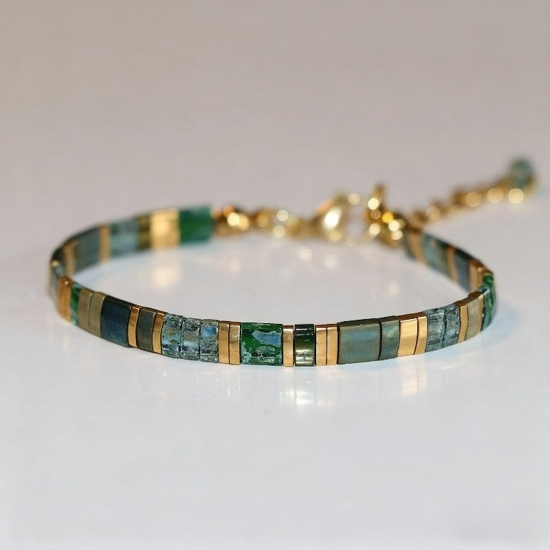 Boho Mosaic Glass Bracelet