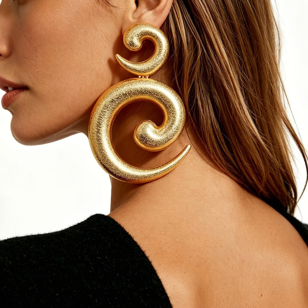 Boho Chunky Double Spiral Earrings