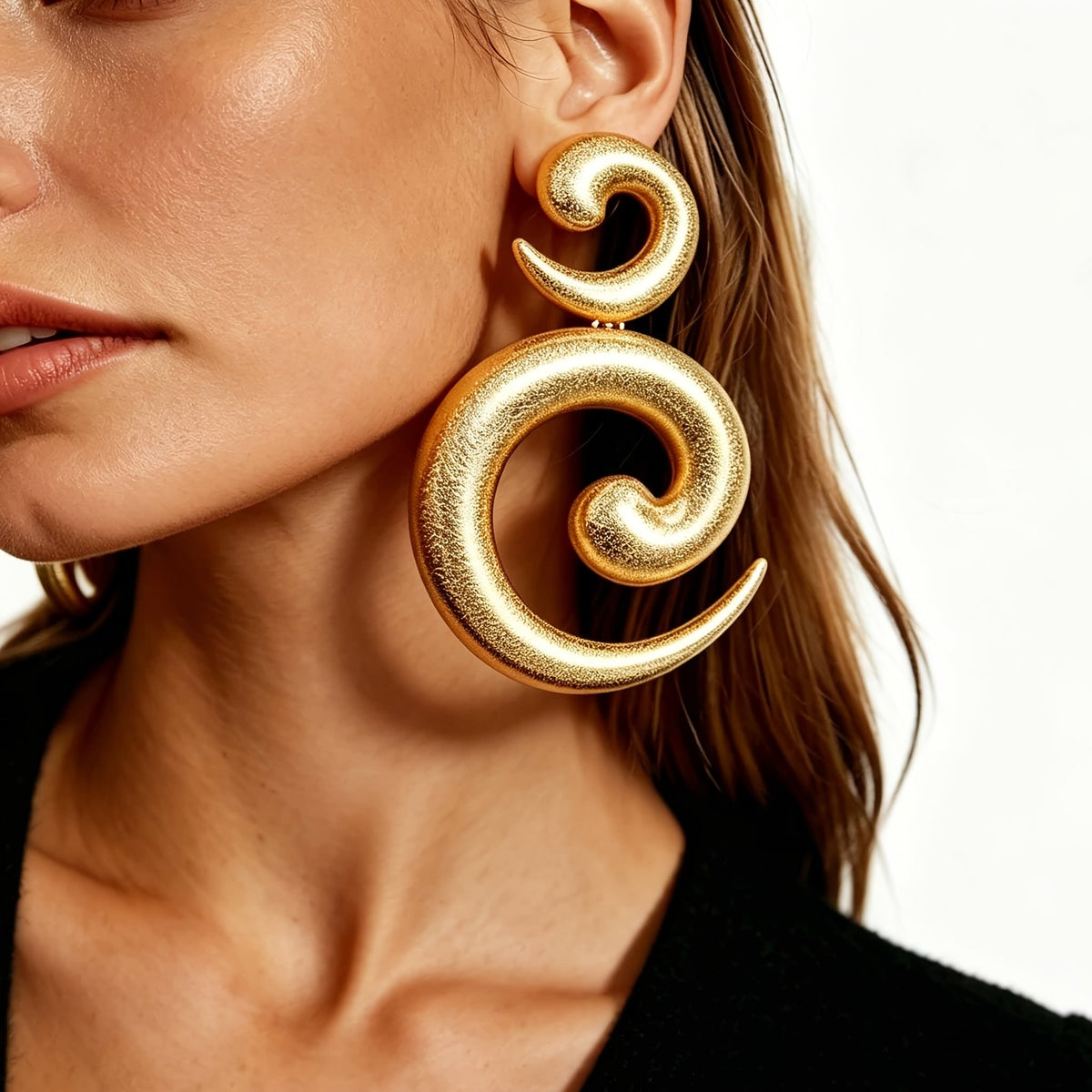 Boho Chunky Double Spiral Earrings