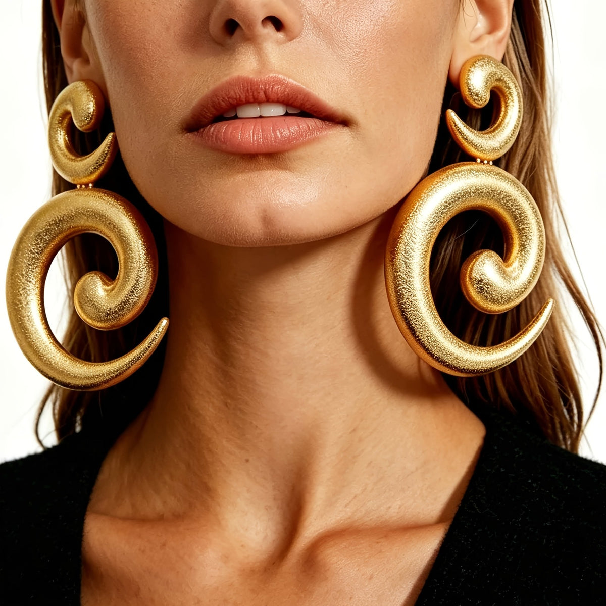 Boho Chunky Double Spiral Earrings