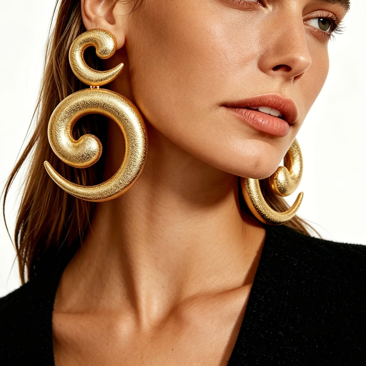 Boho Chunky Double Spiral Earrings