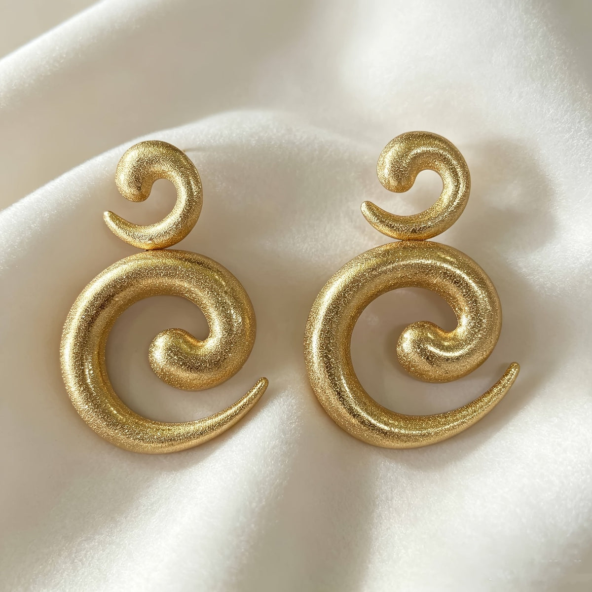 Boho Chunky Double Spiral Earrings
