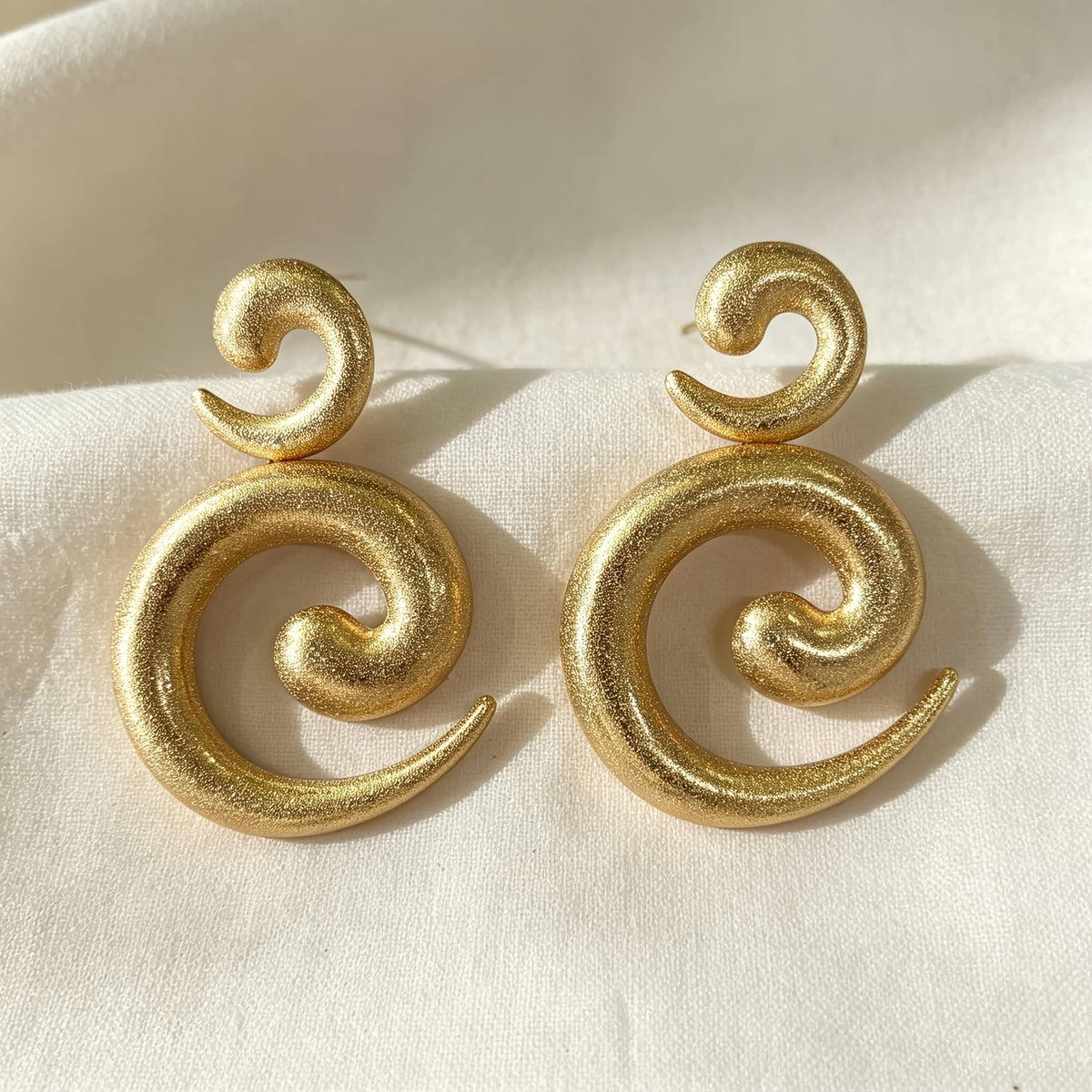 Boho Chunky Double Spiral Earrings