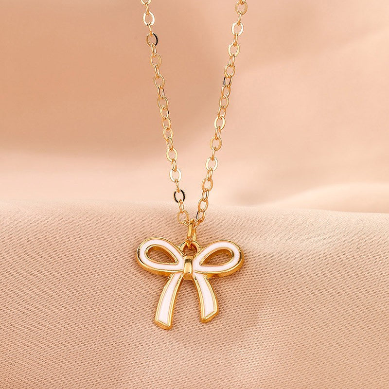 Dainty Dual Bow Layered Necklace