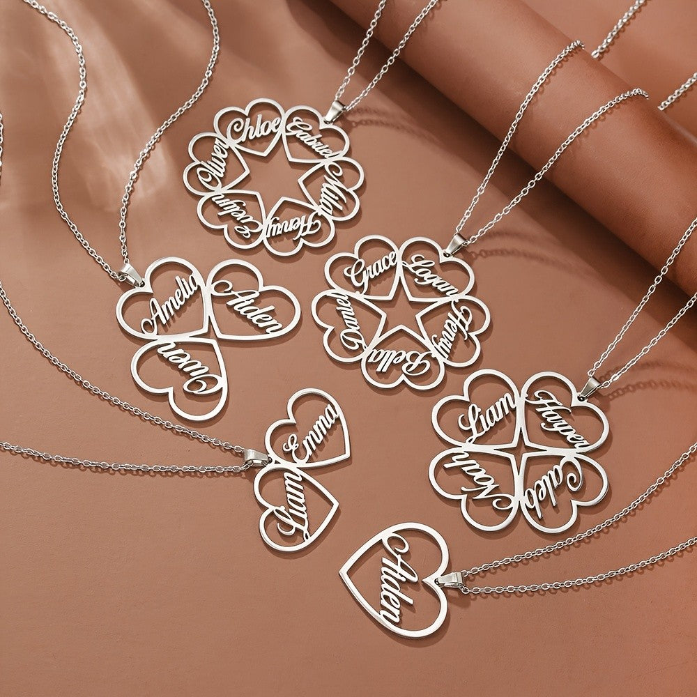 18k Elegant Custom Name Heart Necklace
