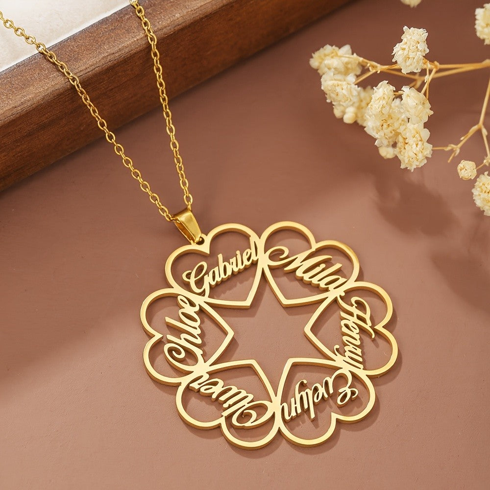 18k Elegant Custom Name Heart Necklace