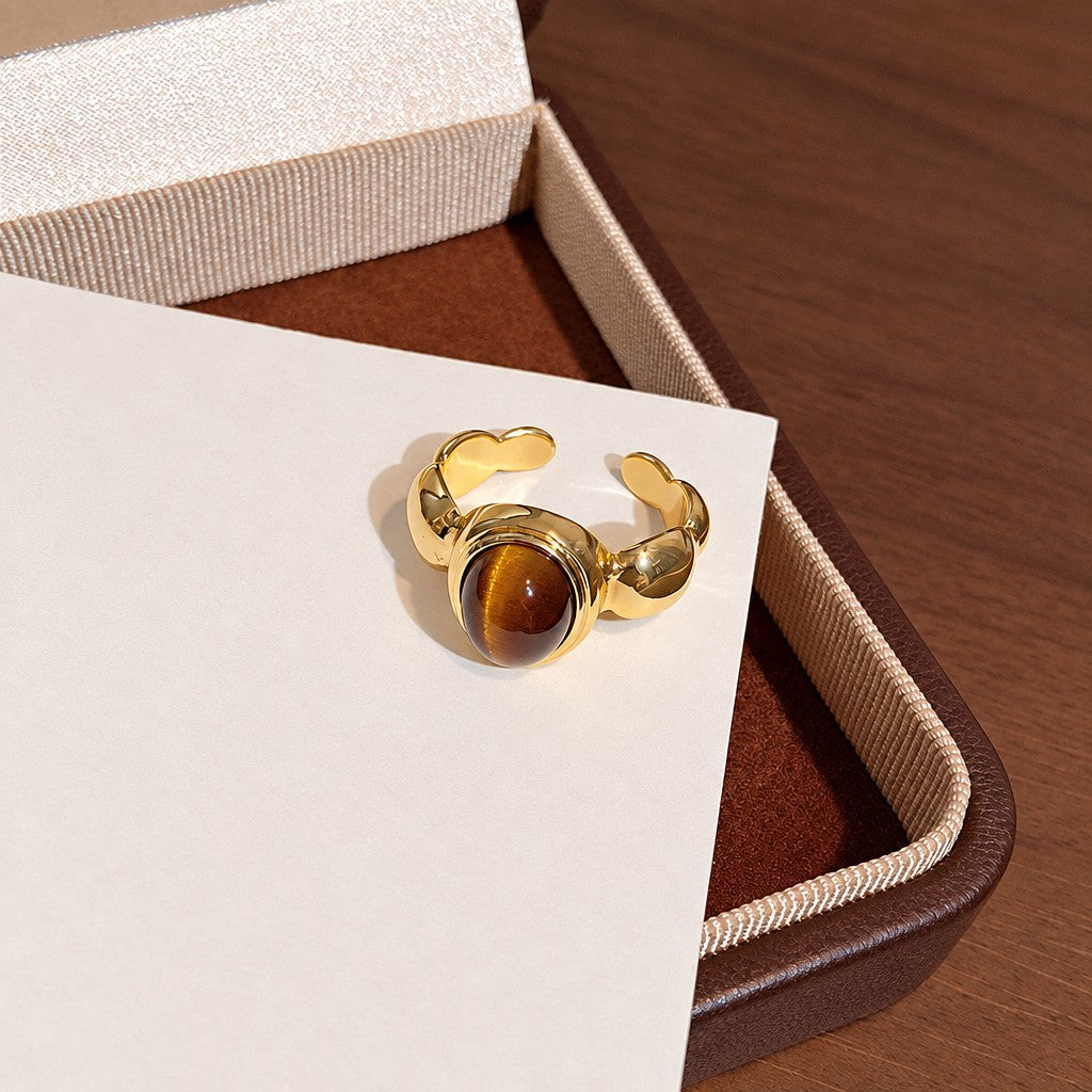 Vintage Boho Tiger Eye Stackable Ring