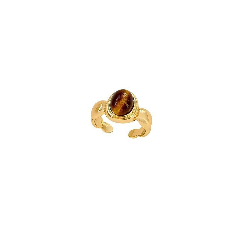 Vintage Boho Tiger Eye Stackable Ring
