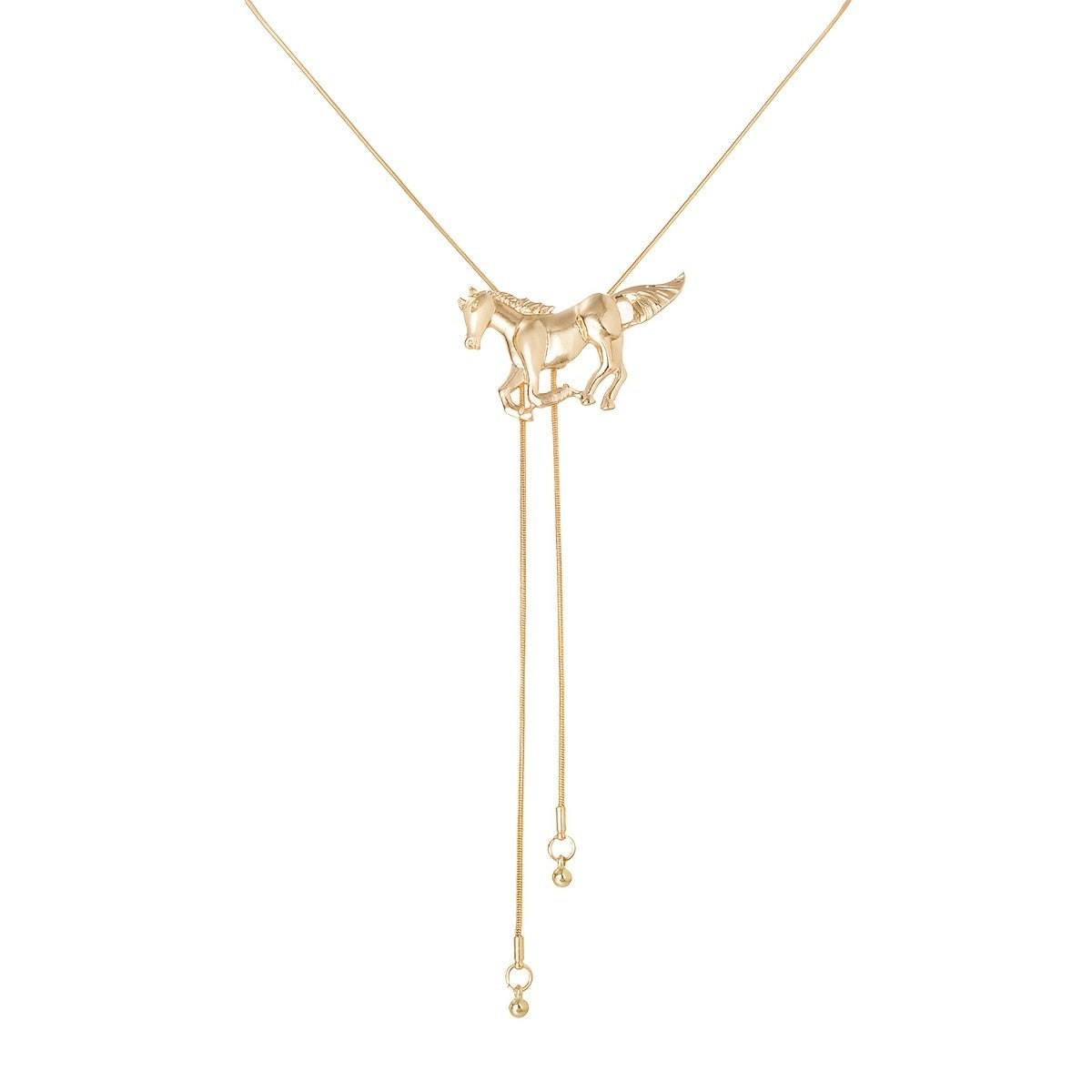 Classy Galloping Horse Lariat Necklace