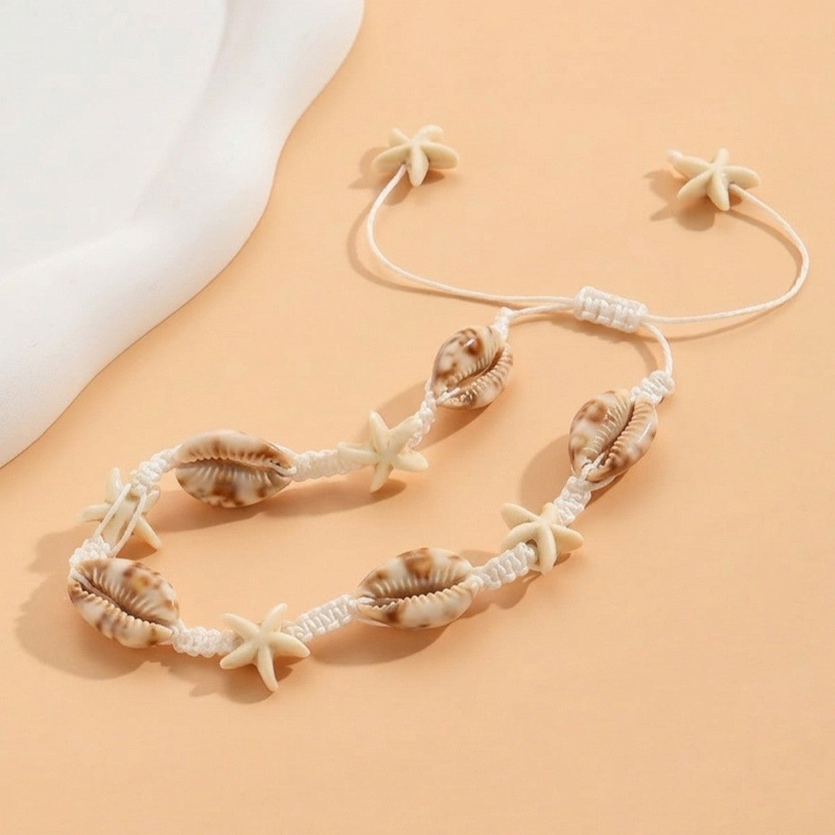 Boho Woven Shell Starfish Anklet
