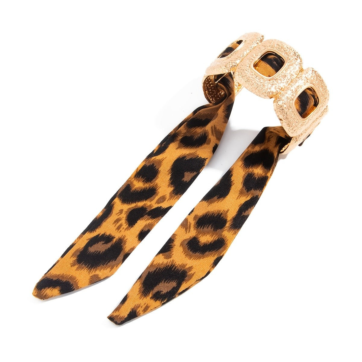 Boho Leopard Print Scarf Cuff Bracelet