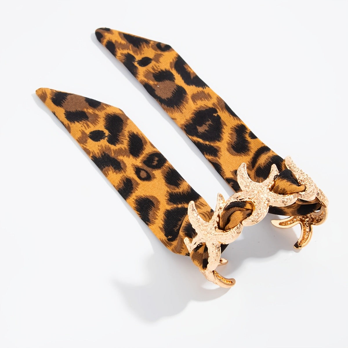 Boho Leopard Print Scarf Cuff Bracelet