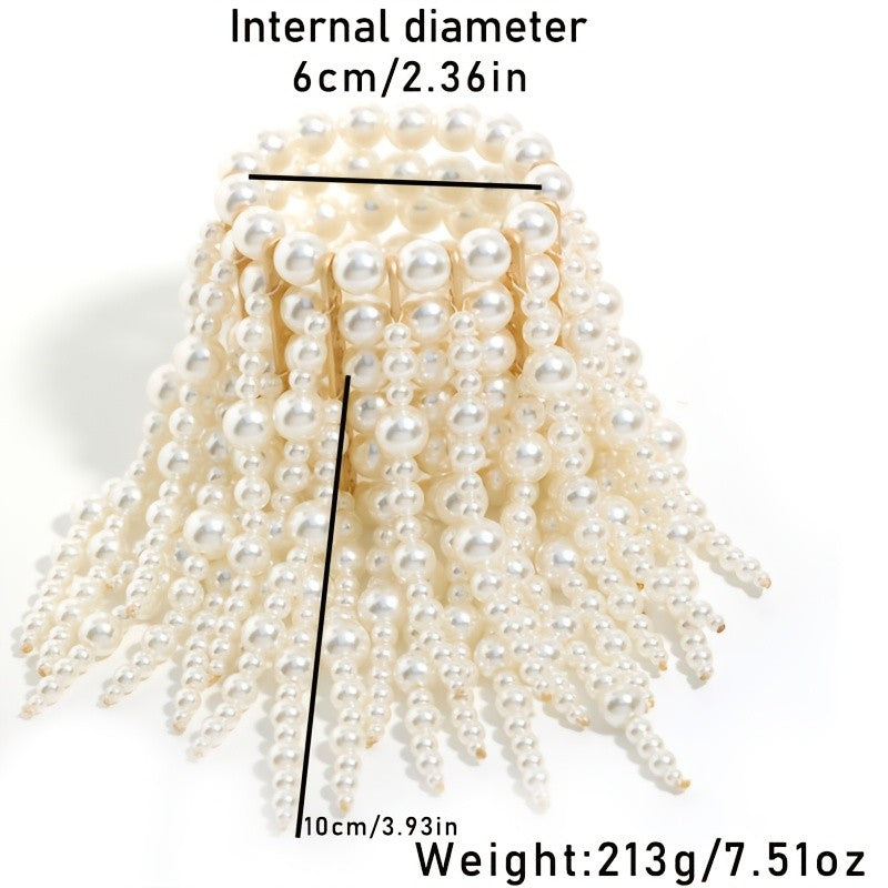 Elegant Faux Pearl Tassel Bracelet