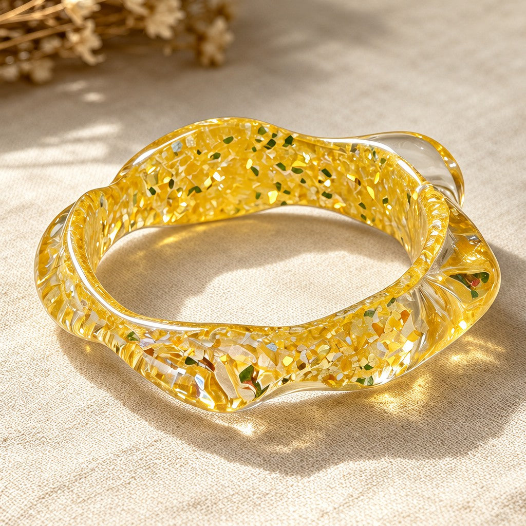 Iridescent Resin Wave Bracelet