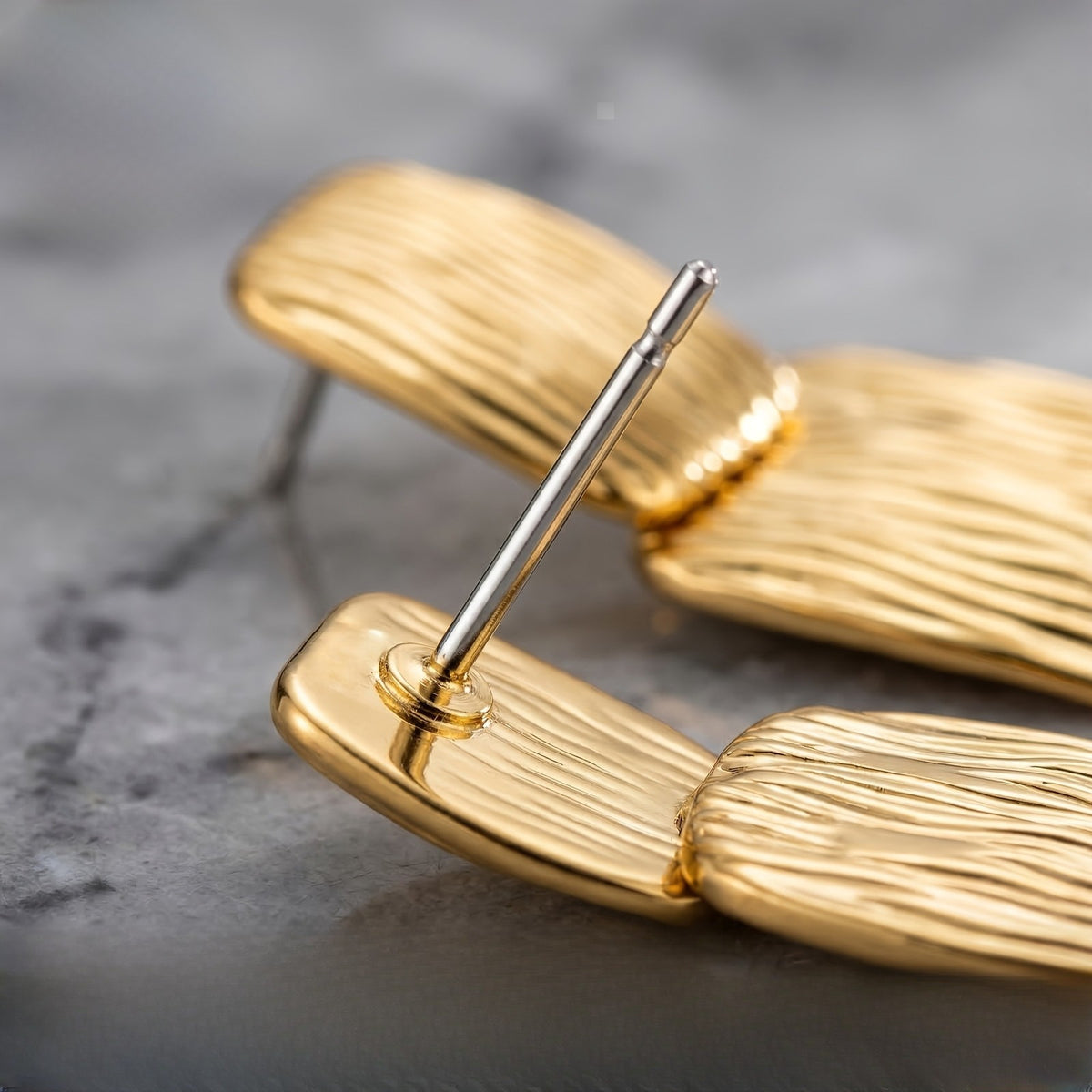 Classy Textured Geometric Drop Earrings