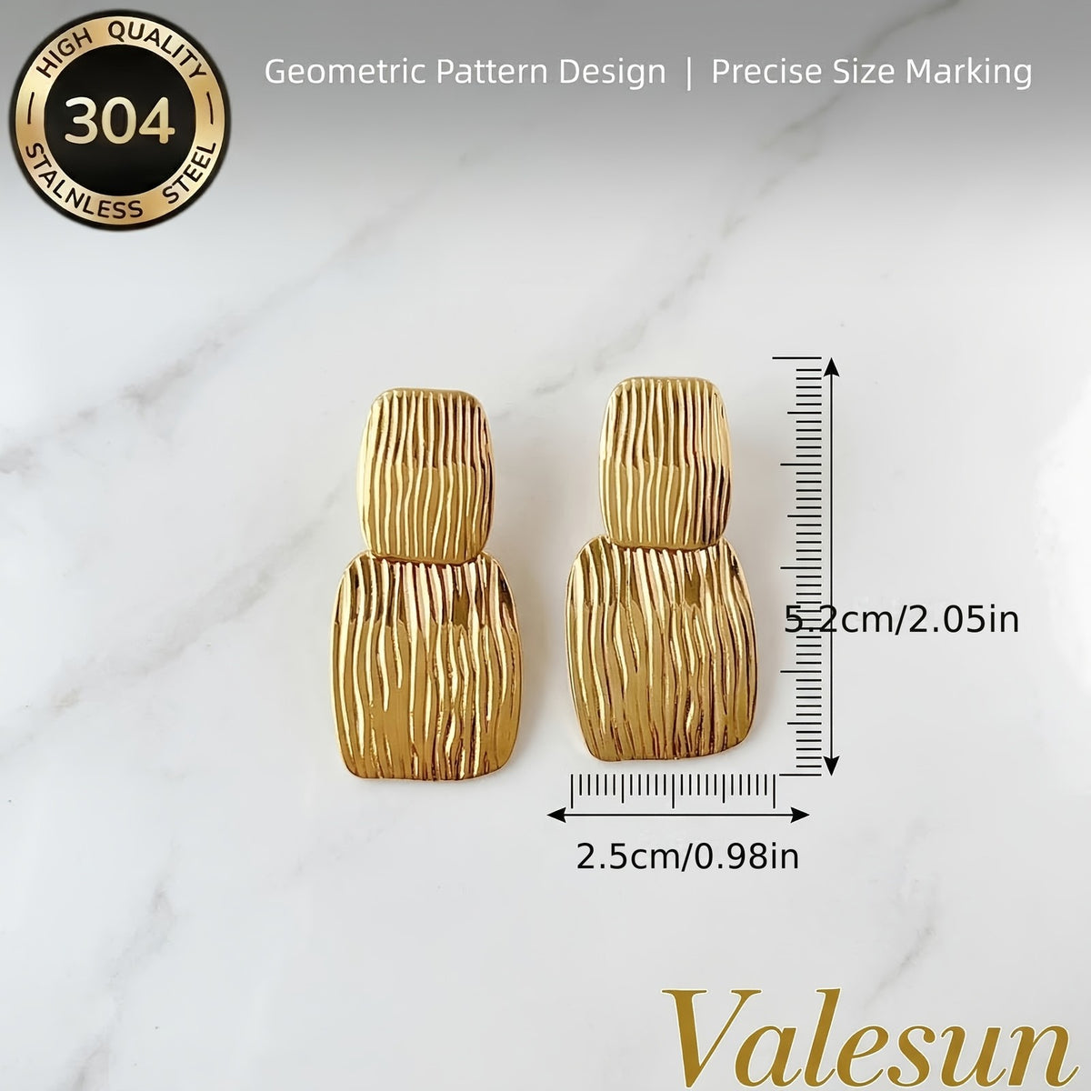 Classy Textured Geometric Drop Earrings
