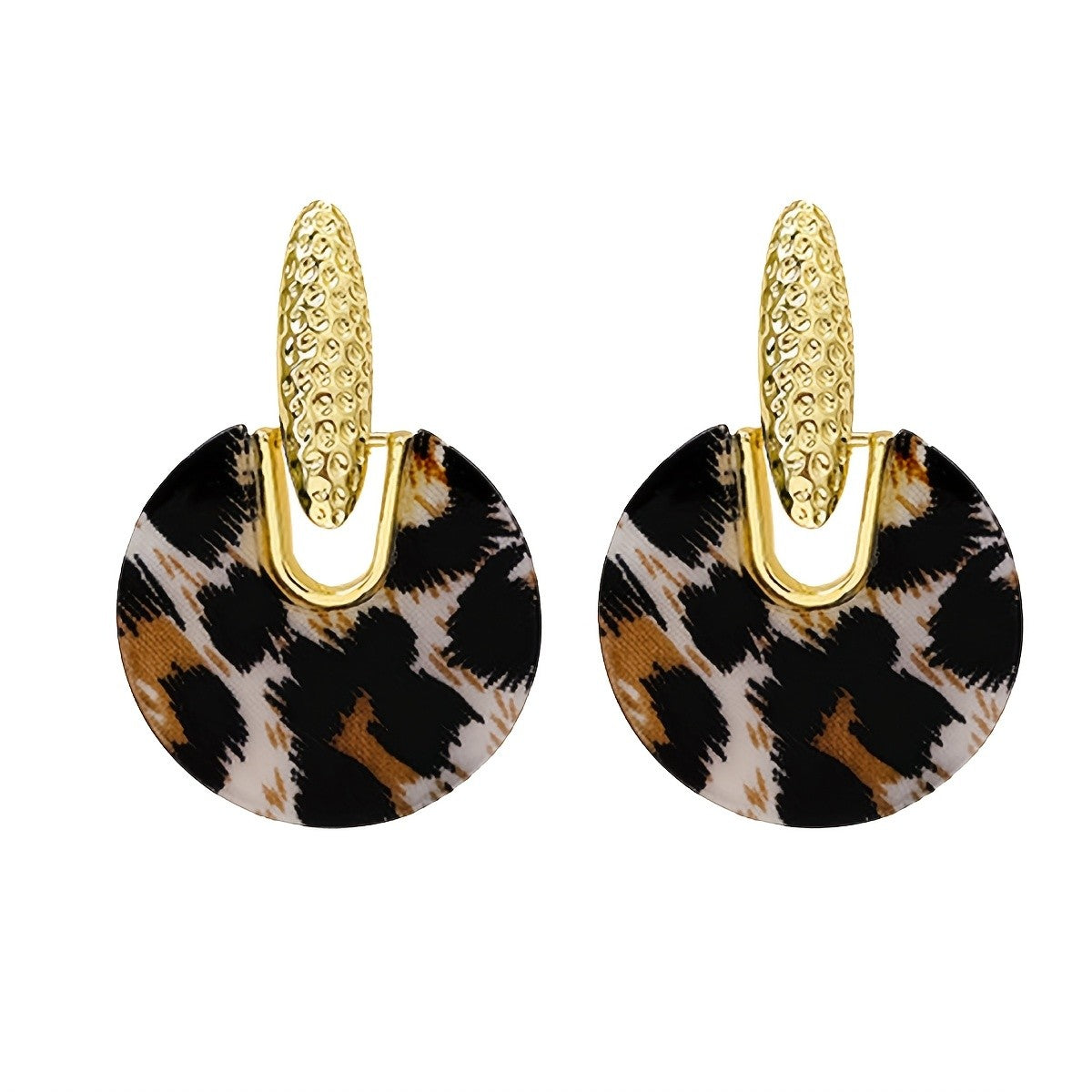 Vintage Leopard Print Hoop Earrings
