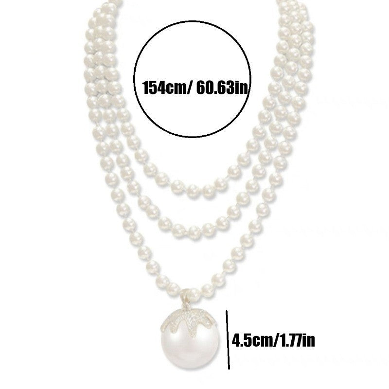Elegant Layered Faux Pearl Necklace