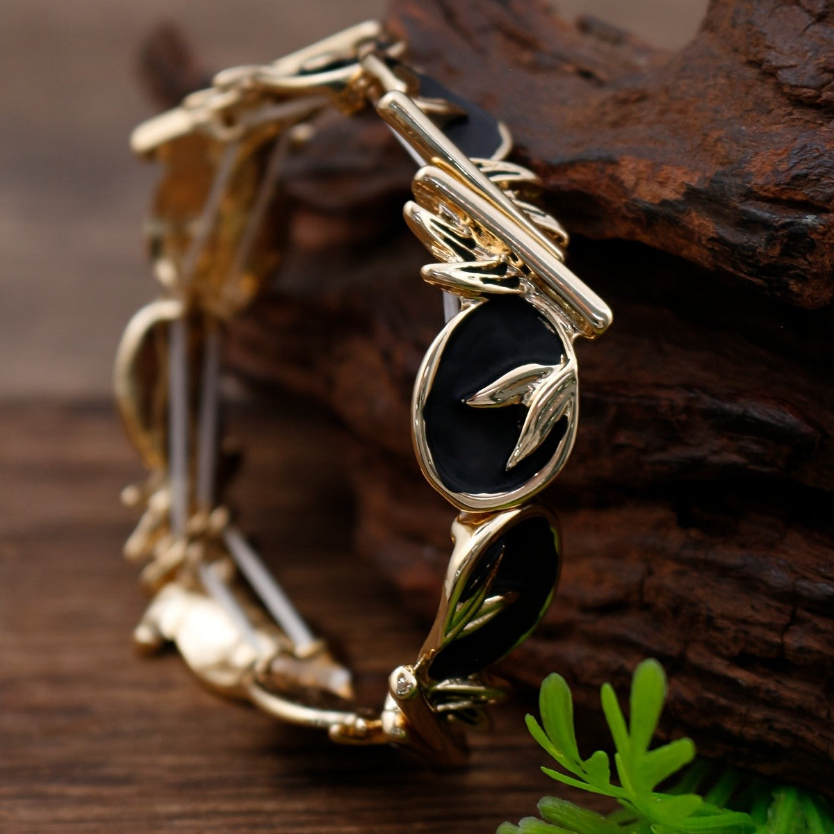 Boho Abstract Flower Enamel Bracelet