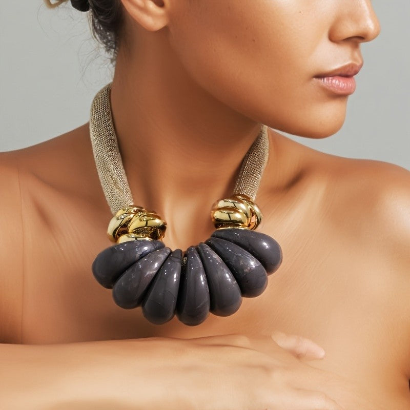 Classy Multicolor Stone Statement Necklace