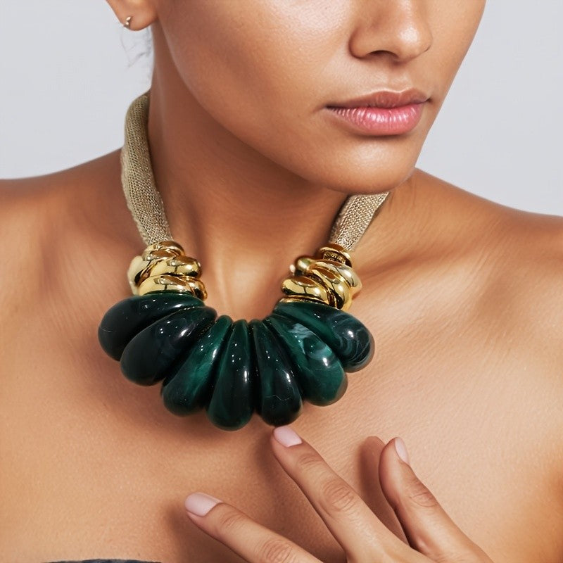 Classy Multicolor Stone Statement Necklace