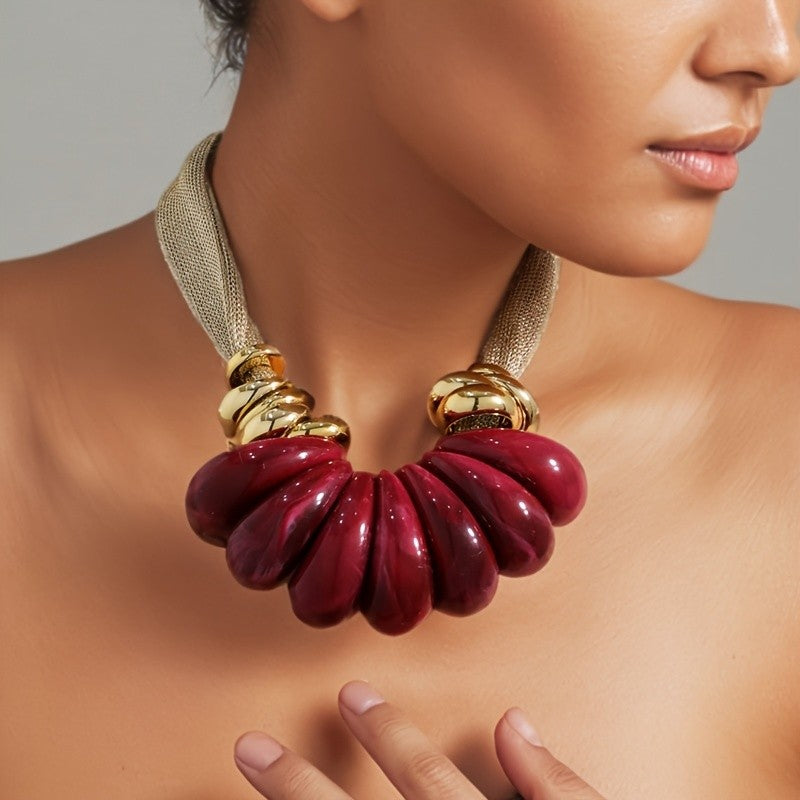 Classy Multicolor Stone Statement Necklace