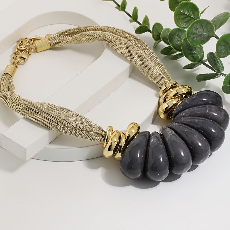 Classy Multicolor Stone Statement Necklace