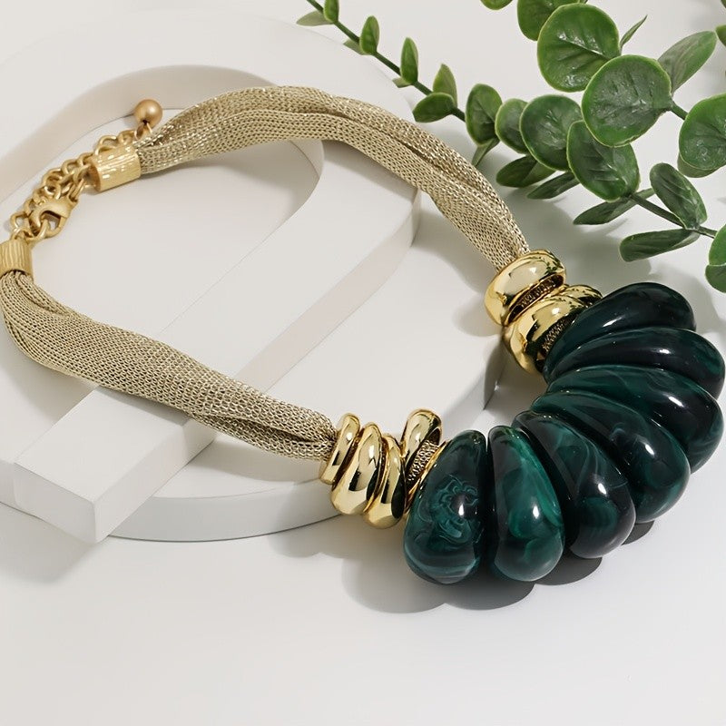 Classy Multicolor Stone Statement Necklace