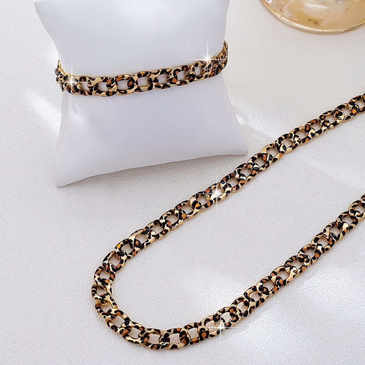 Classy Leopard Print Chain Set