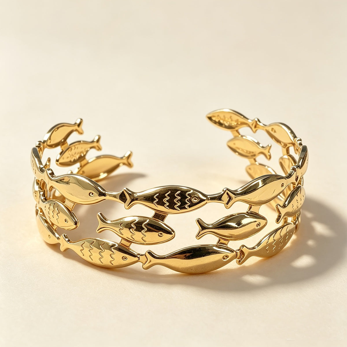 Boho Nautical Fish Bangle Bracelet