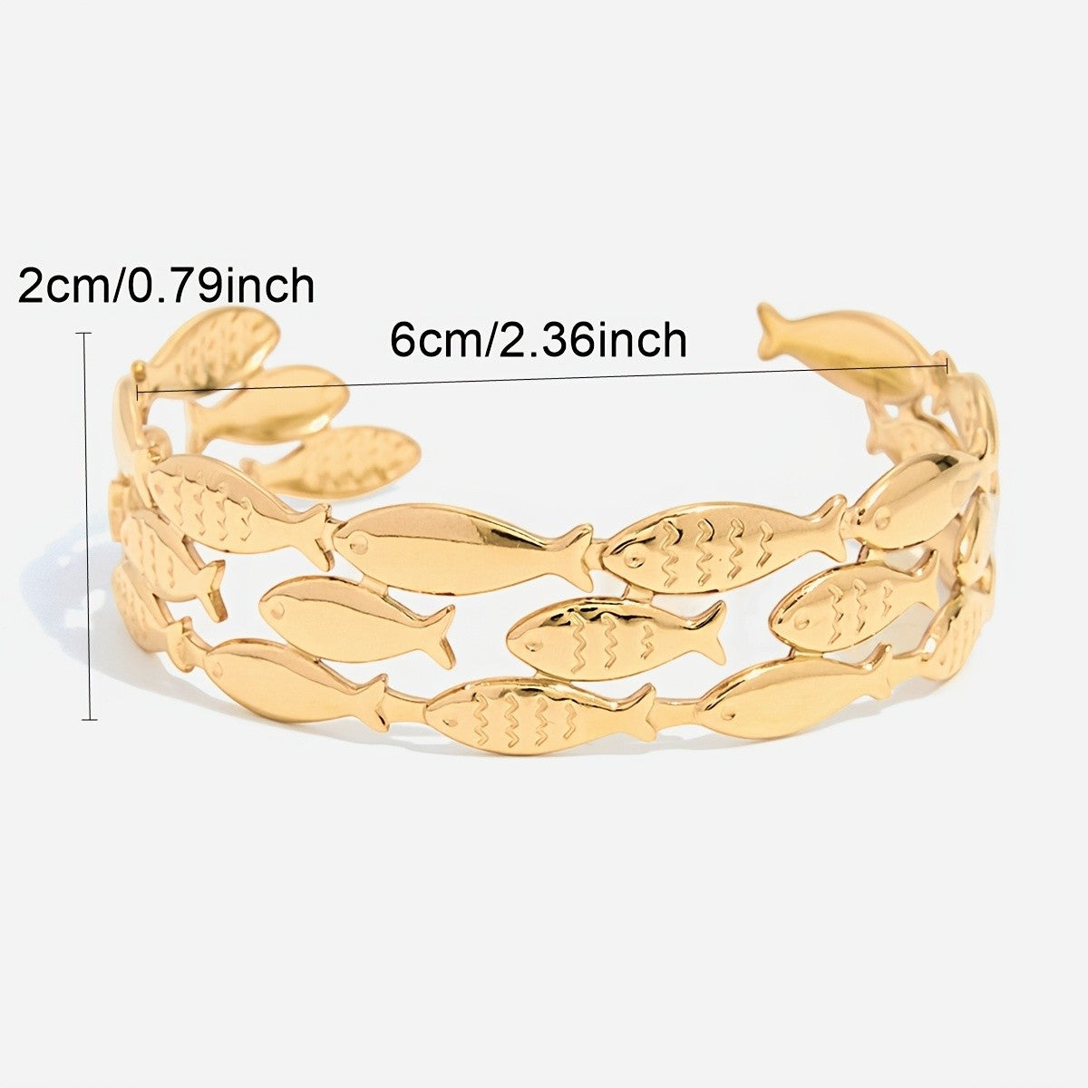 Boho Nautical Fish Bangle Bracelet