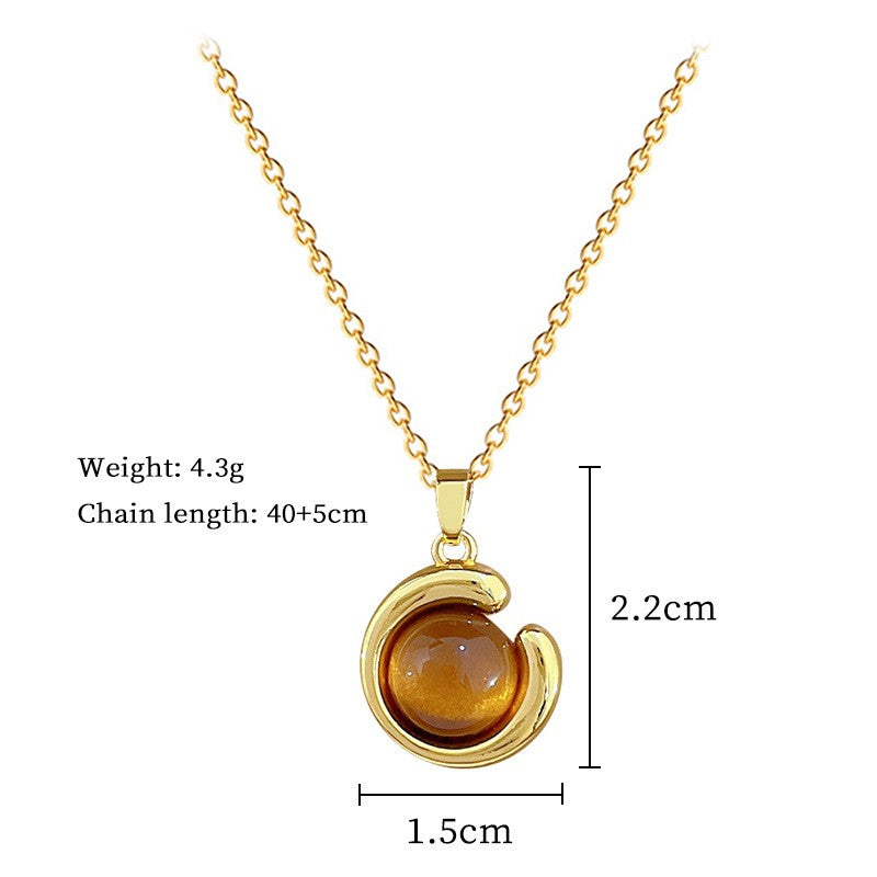 Elegant Amber Teardrop & Swirl Necklace Set