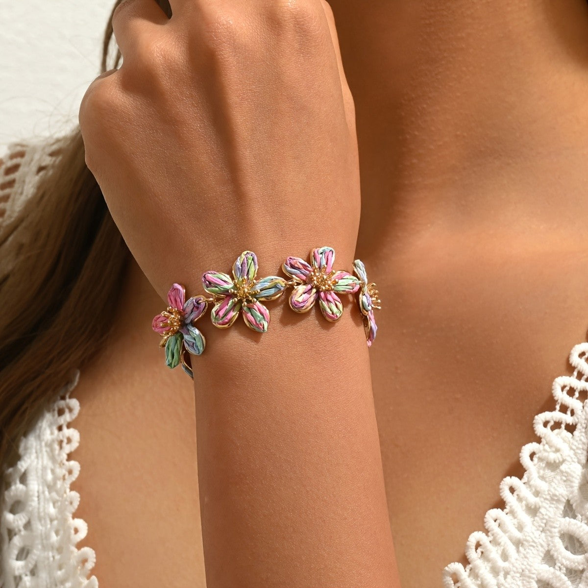 Romantic Multicolor Floral Bracelet