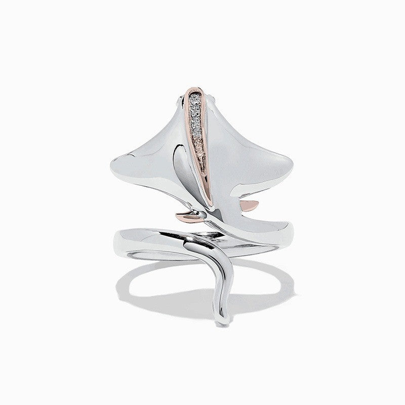 14k Elegant Manta Ray Open Ring