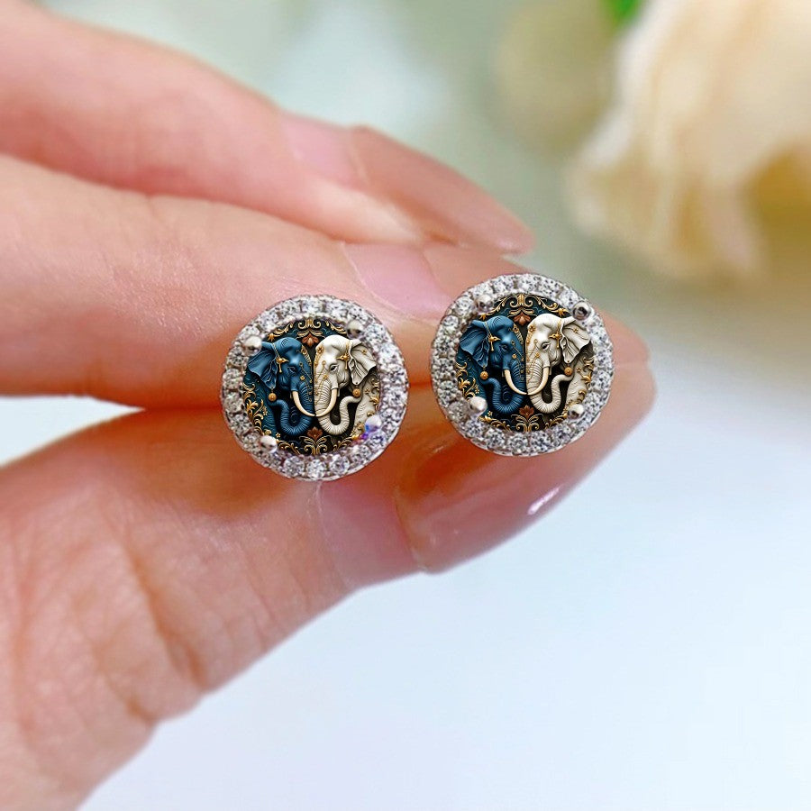 Elegant Elephant Stud Earrings