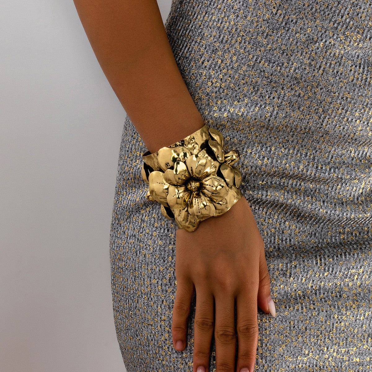 Vintage Boho Floral Cuff Bracelet