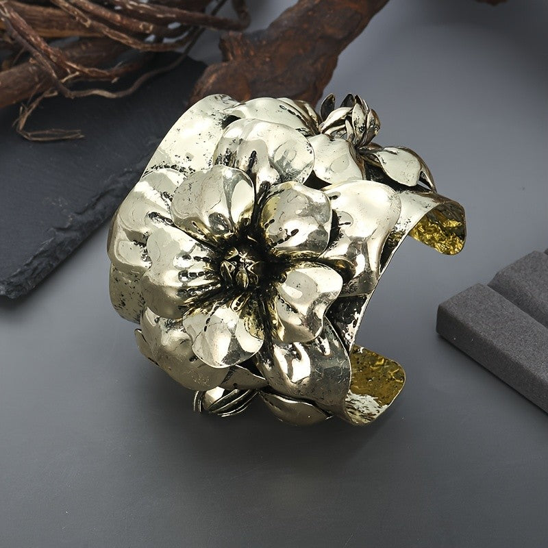 Vintage Boho Floral Cuff Bracelet