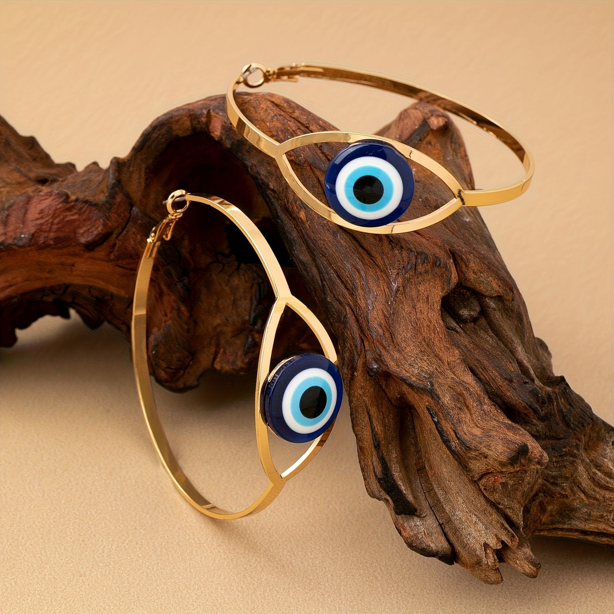 14k Boho Evil Eye Hoop Earrings