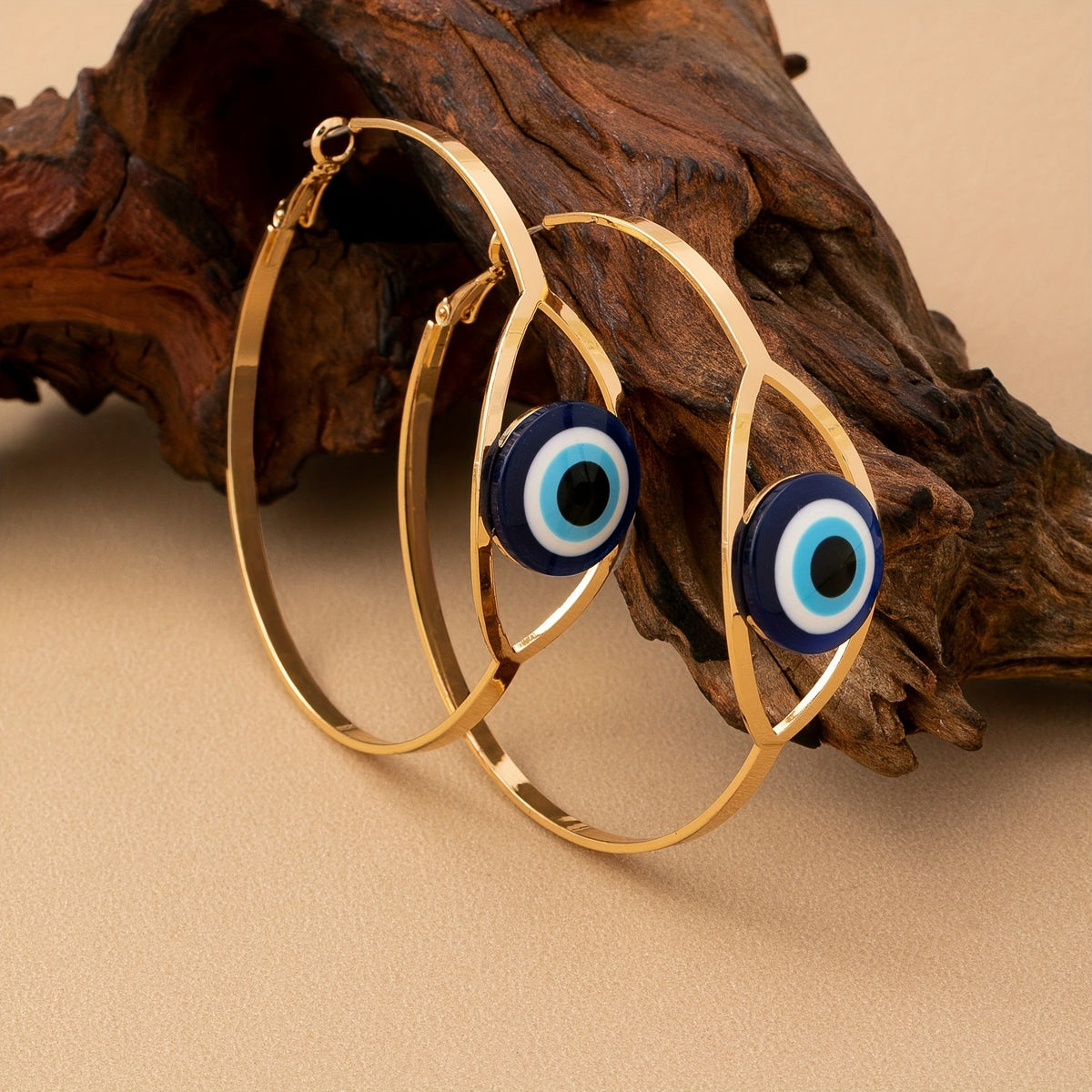14k Boho Evil Eye Hoop Earrings