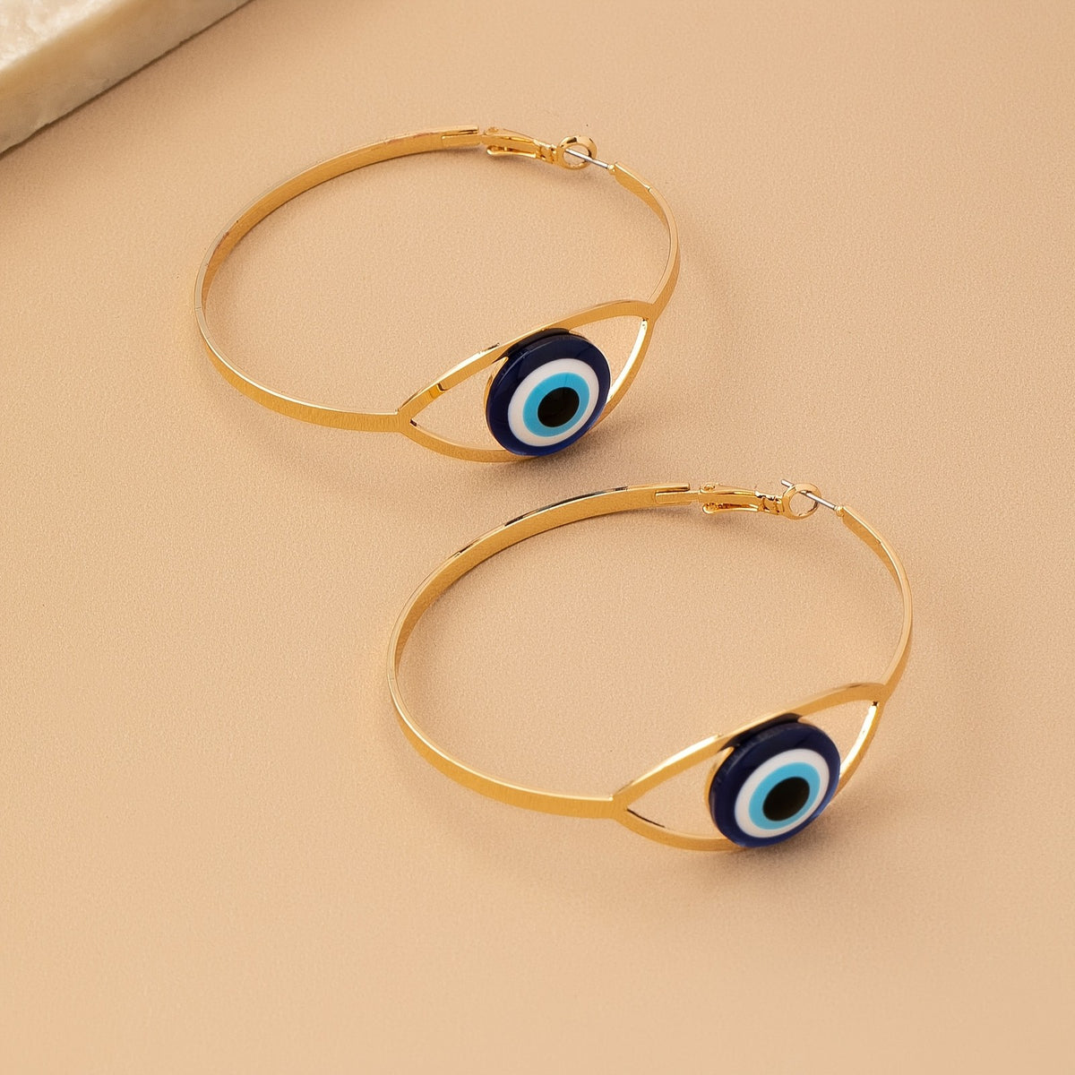 14k Boho Evil Eye Hoop Earrings