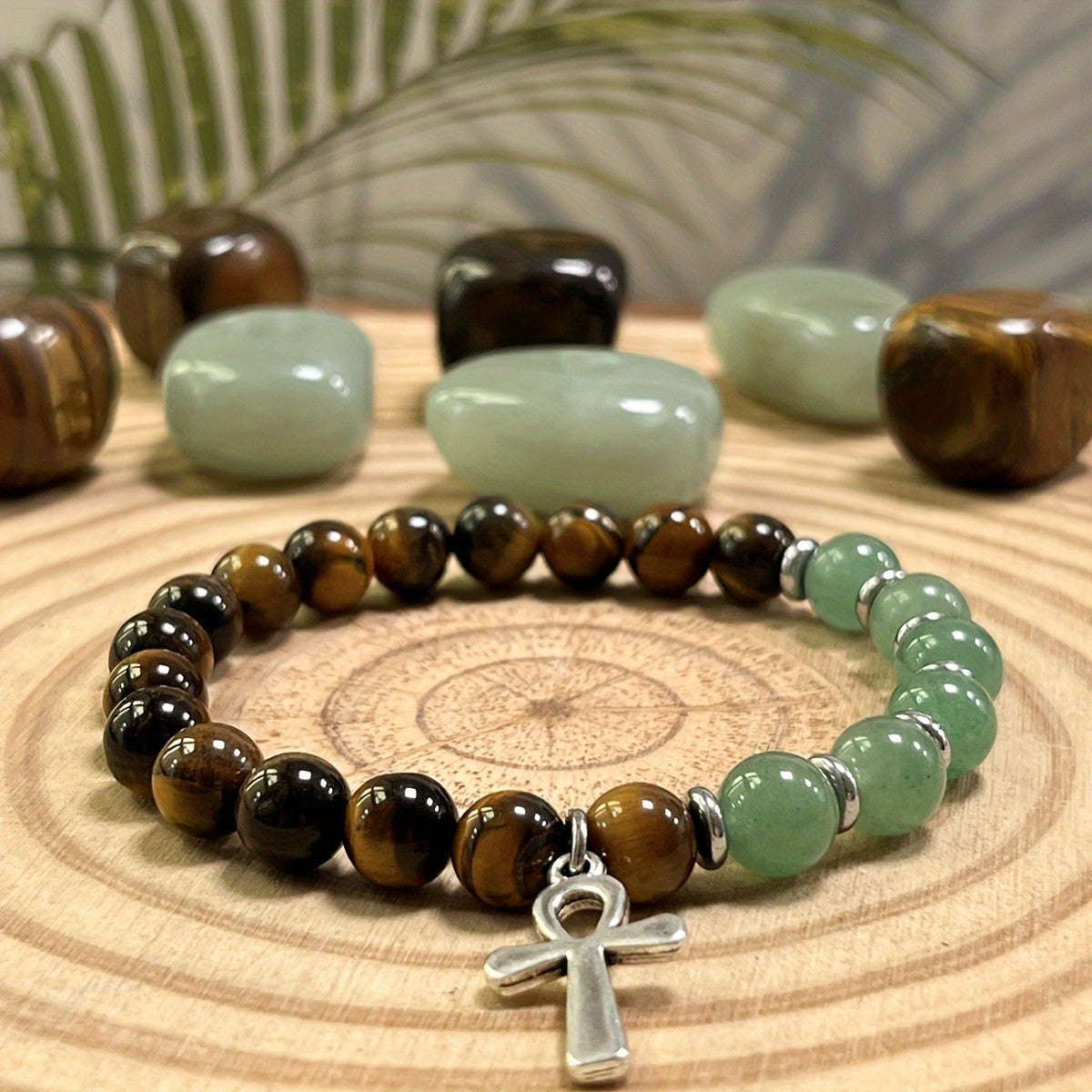 Boho Tiger Eye Ankh Bracelet