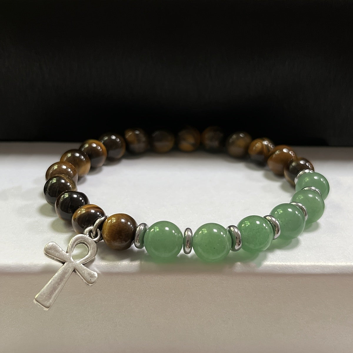 Boho Tiger Eye Ankh Bracelet