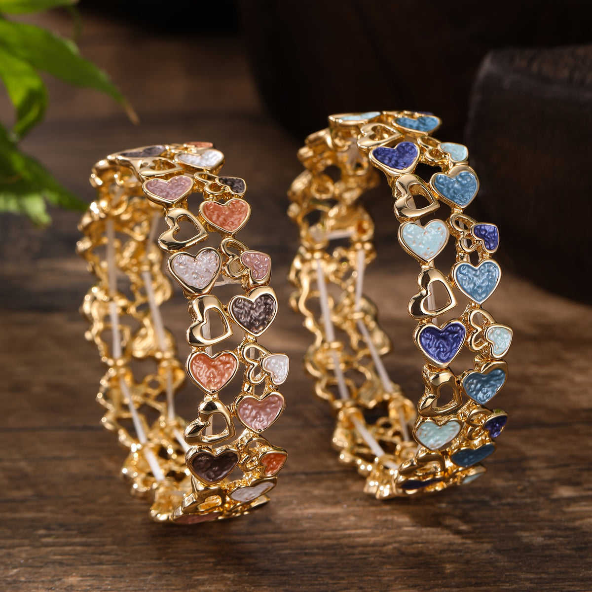 Boho Vintage Heart Cuff Bracelet