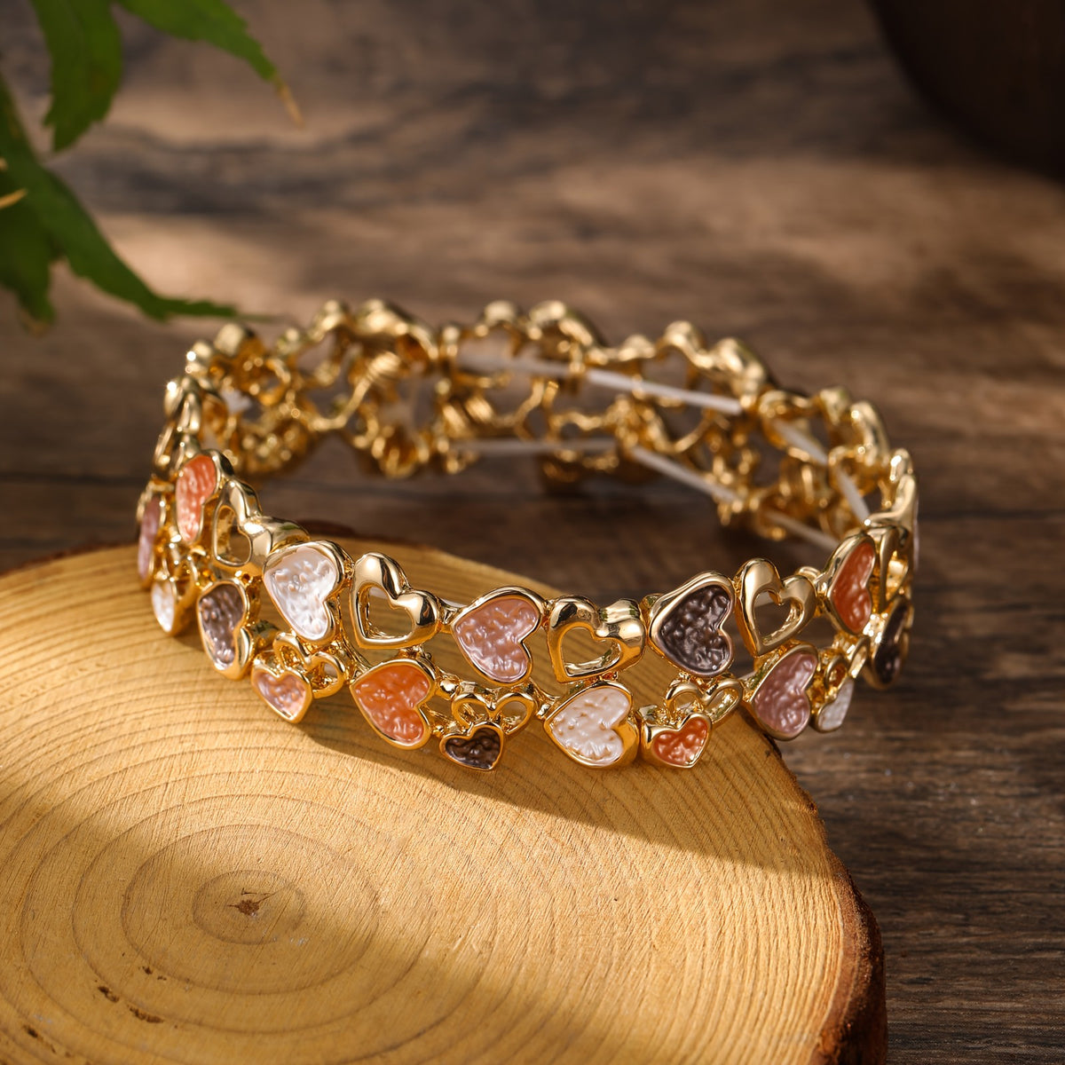 Boho Vintage Heart Cuff Bracelet