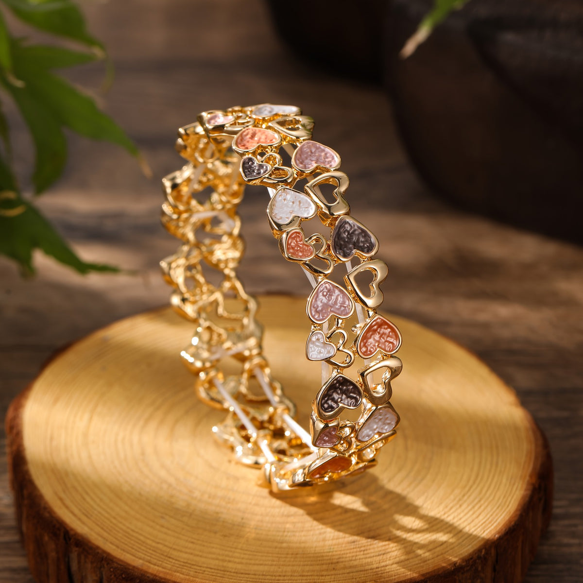 Boho Vintage Heart Cuff Bracelet