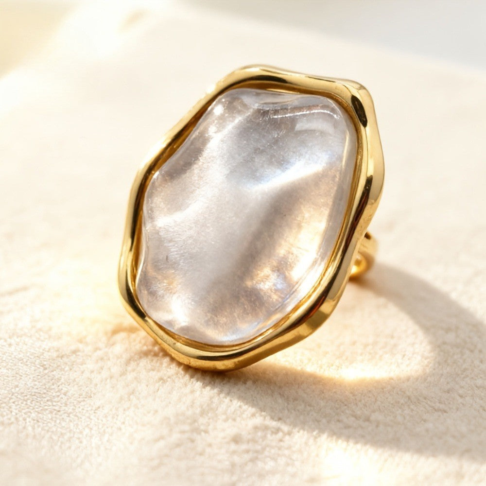 18k Vintage Irregular Resin Open Ring