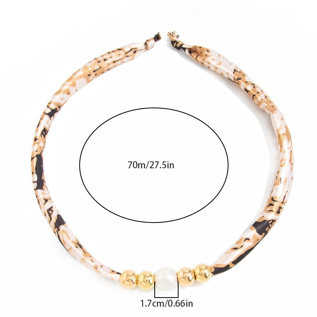Boho Star Print Scarf Pearl Necklace