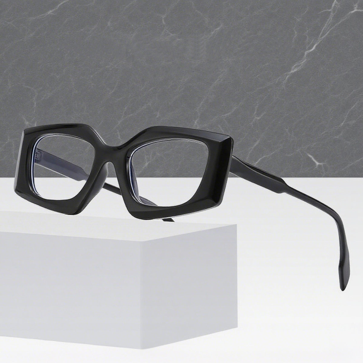 Chic Translucent Blue Square Reading Glasses